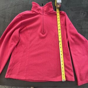 Lands End Women’s M 3/4 Zip Thermacheck Fleece Pullover In Mauve